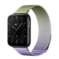 适用oppowatch3表带2/1SE/pro表带米兰磁吸渐变表带不锈钢金属替换带OPPO智能运动腕带1669XD