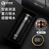 英国Vanow智能保温杯男女[智能测温]茶水分离商务泡茶杯316不锈钢礼盒定制大容量车载便携水杯子 VO-PN-450