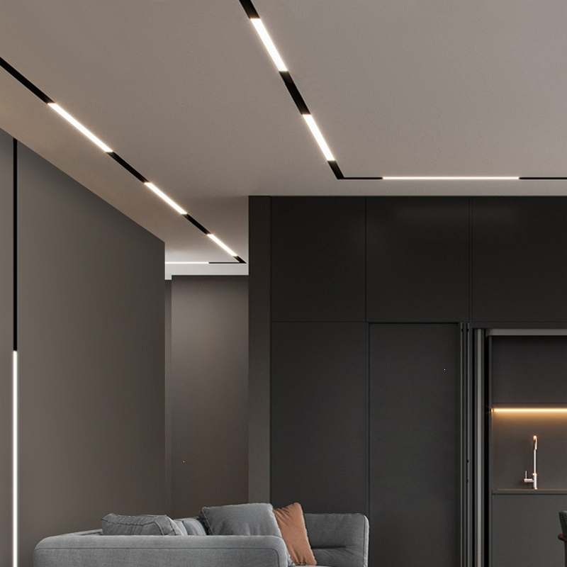 纳丽雅(naliya)无边框嵌入式明装磁吸轨道灯无主灯led线条射灯客厅