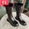 可莉允女童靴子长筒靴2022冬季加绒棉靴皮靴高筒靴公主长靴儿童鞋雪地靴