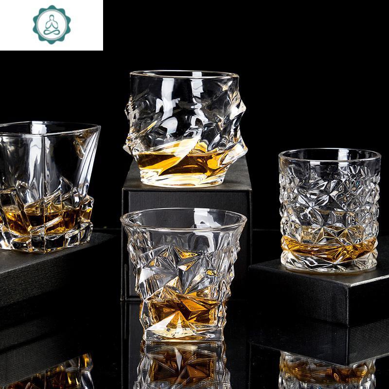 威士忌酒杯 家用加厚玻璃杯 酒吧洋酒杯套装白洋酒杯