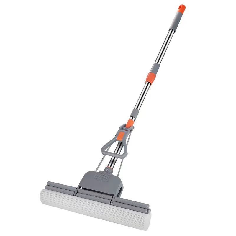 33霸道蓝色1套38滚轮家用懒人一拖净拖把免手洗滚轮吸水挤水胶棉拖把