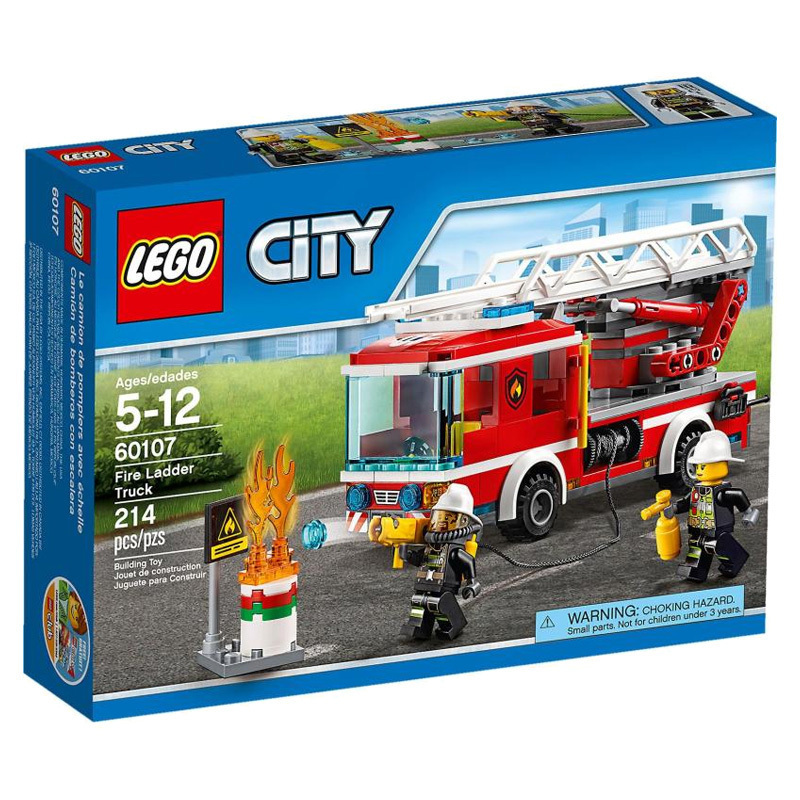 乐高(LEGO) 城市系列 云梯消防车 60107 5-12岁 积木玩具塑料 200块以上