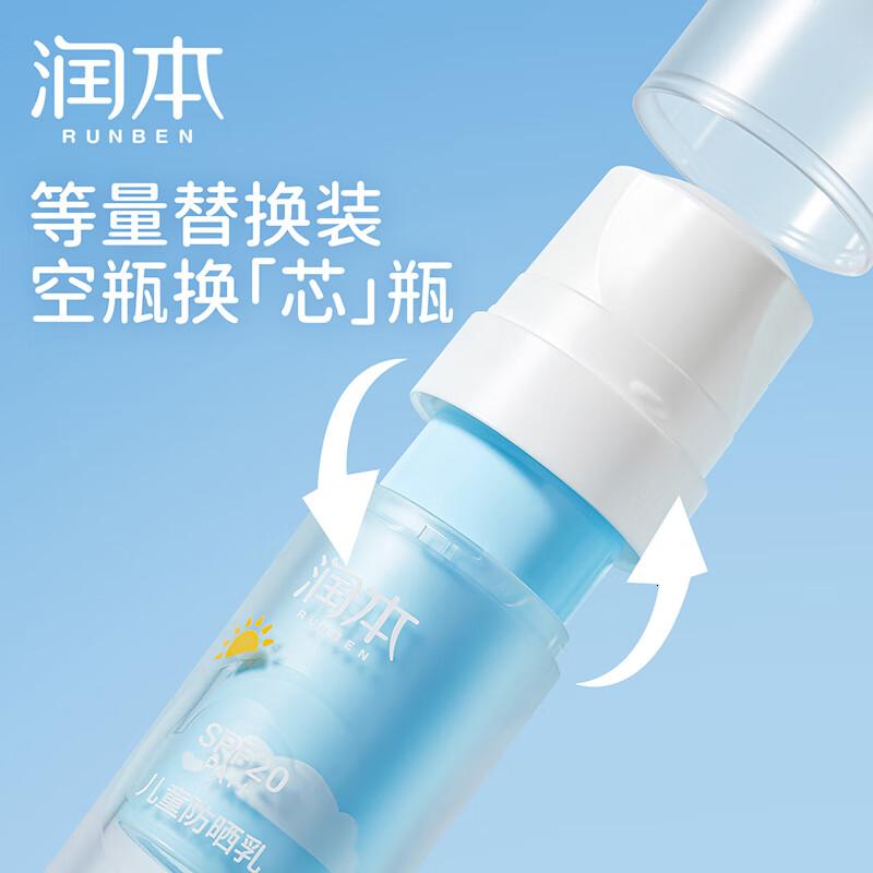 润本(RUNBEN)儿童防晒乳30ml装SPF20PA++宝宝户外游玩防晒清爽温和防晒霜高清大图