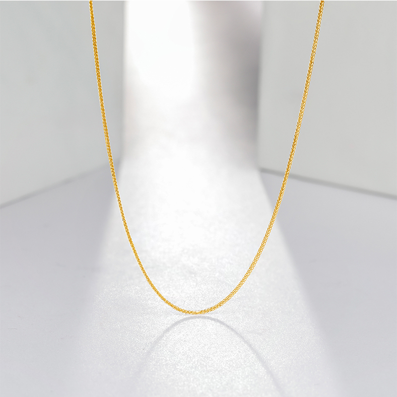 周六福zhouliufu珠宝18k金项链女士肖邦链锁骨链多款多色可选时尚珠宝