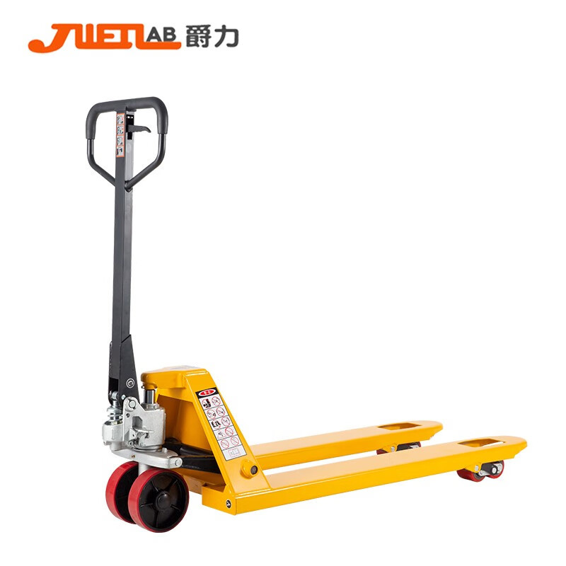 爵力手动液压搬运车手推车装卸车托盘手拉车3吨外宽685叉长1800mm尼龙轮高清大图