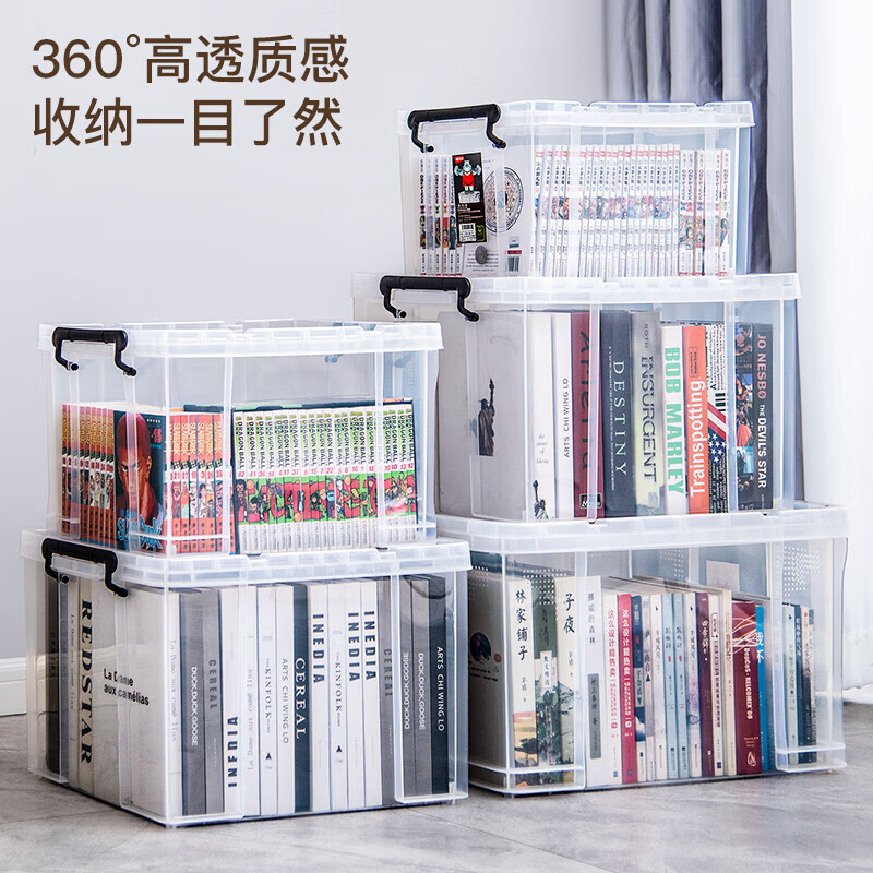 禧天龙(Citylong) X-6030大力士收纳箱3个装(透明白)有盖大号储蓄储物收纳箱子加厚直角收纳箱高清大图