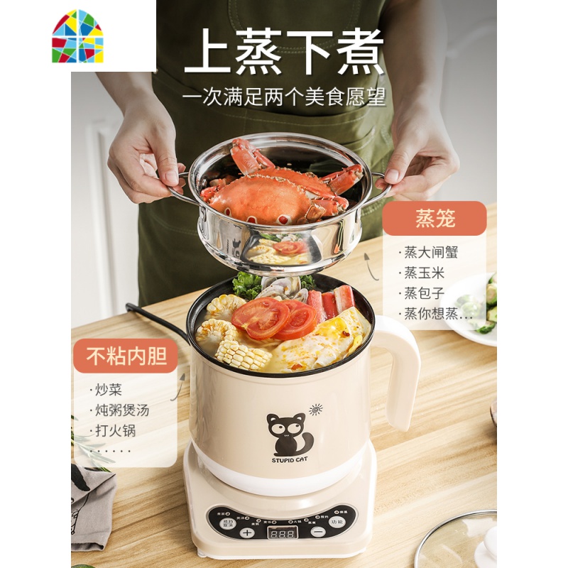 煮粥熬粥锅全自动煲汤锅小1人 bb煲粥煮面学生宿舍养生电炖锅 FENGHOU 智能款-咖色-单锅[不粘锅]高清大图