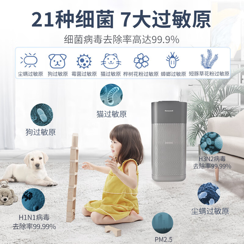 霍尼韦尔(honeywell) KJ620F-T22B 净化器 空气消毒机 除甲醛雾霾细菌 智能音箱空气净化器