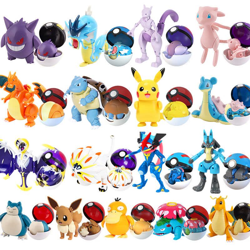 正版旗舰店庄臣宝可梦球玩具套装礼盒皮卡丘手办比卡丘盲盒摆件137c图片