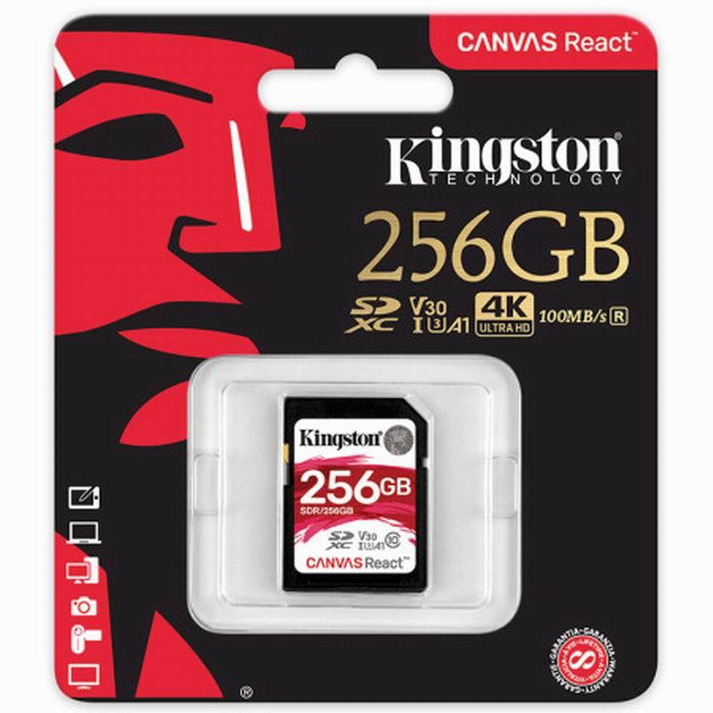 金士顿(Kingston) SD卡256G 红卡A1 U3 V30 SDR/256G(读100m/s写80m/s)