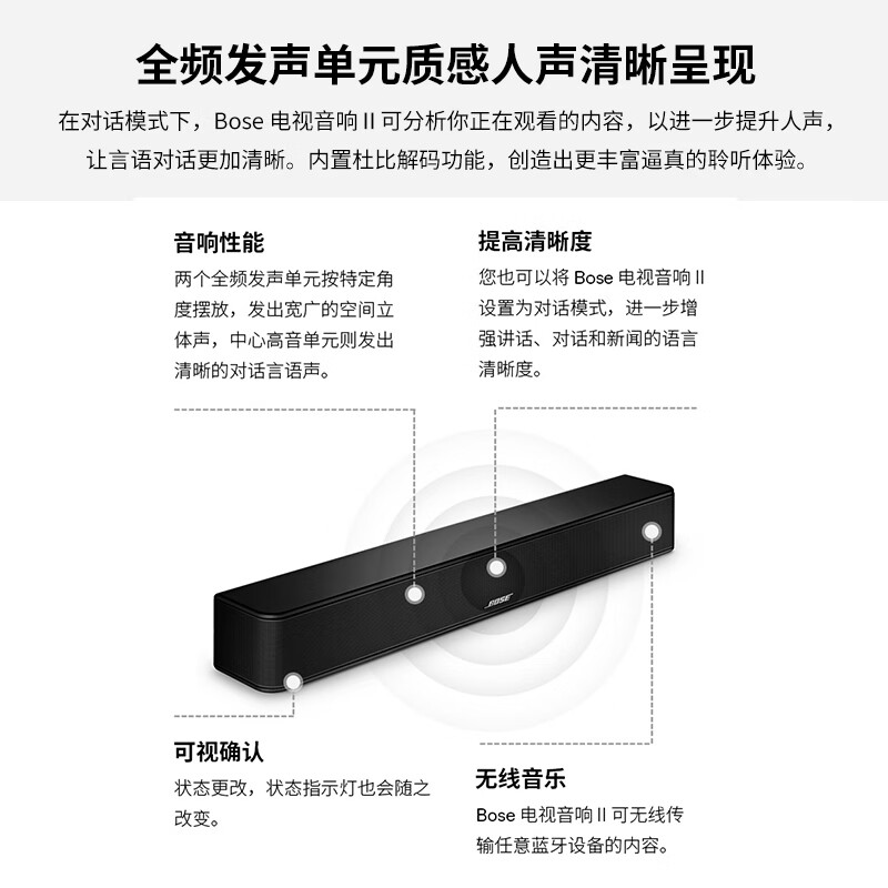 Bose Solo 电视音响II二代 家庭影院多功能蓝牙音箱回音壁高清大图