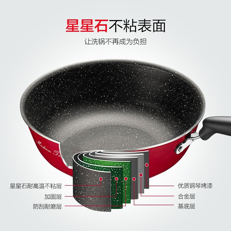 苏泊尔(SUPOR)迷色系列炒锅(ROSSO红) EC30JAP01-R