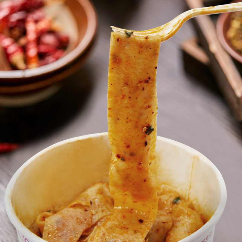 光友 红油面皮 100g*12碗装 宽面泡面 非油炸方便面 干拌面红油凉皮(新老包装随机发货)高清大图