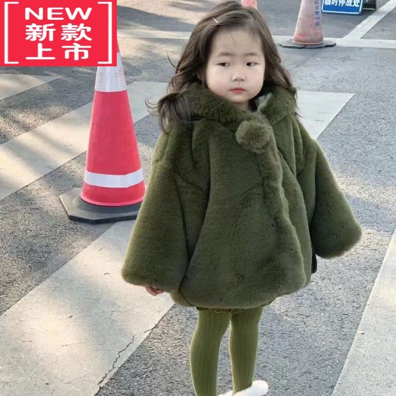 可莉允儿童冬季加绒加厚保暖棉袄女童仿皮草男宝宝懒外套棉服图片