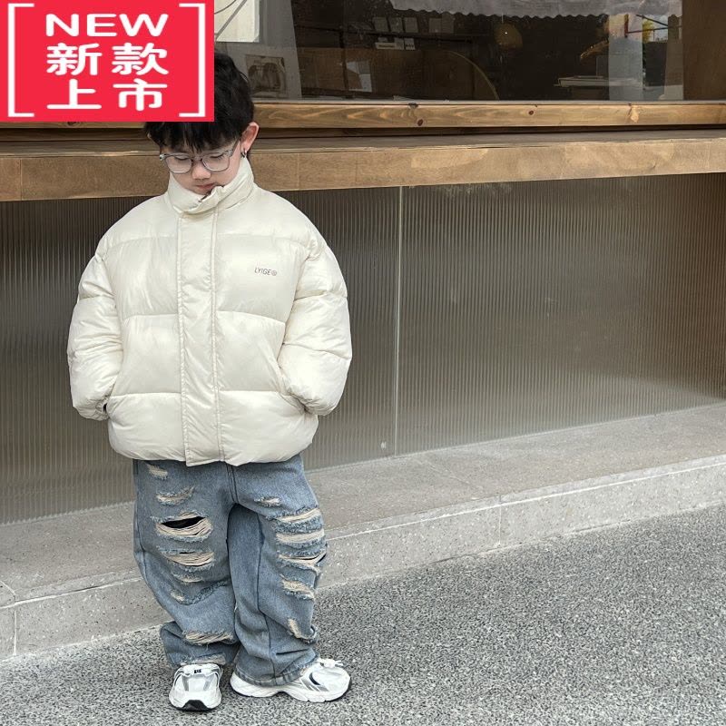 可莉允男童冬季棉服儿童新款韩版保暖外套男孩秋冬款加厚洋气面包服棉衣图片