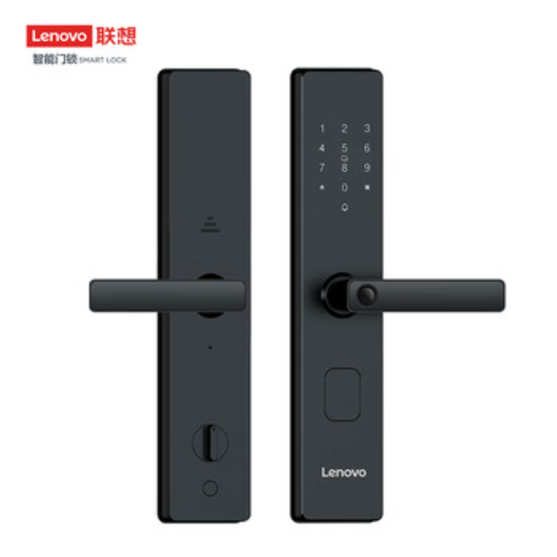 联想智能锁 E3青春版门锁密码锁指纹锁 入户门电子锁 黑色高清大图