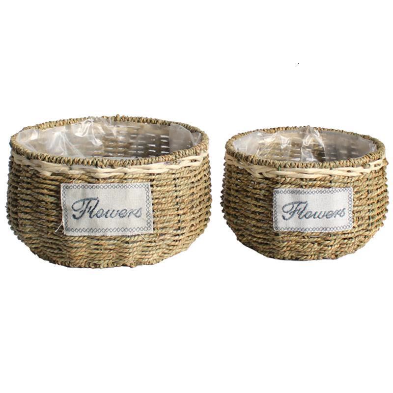 创意田园柳编编藤编花盆插花花篮手工编织壁挂多肉绿萝盆栽绿植图片