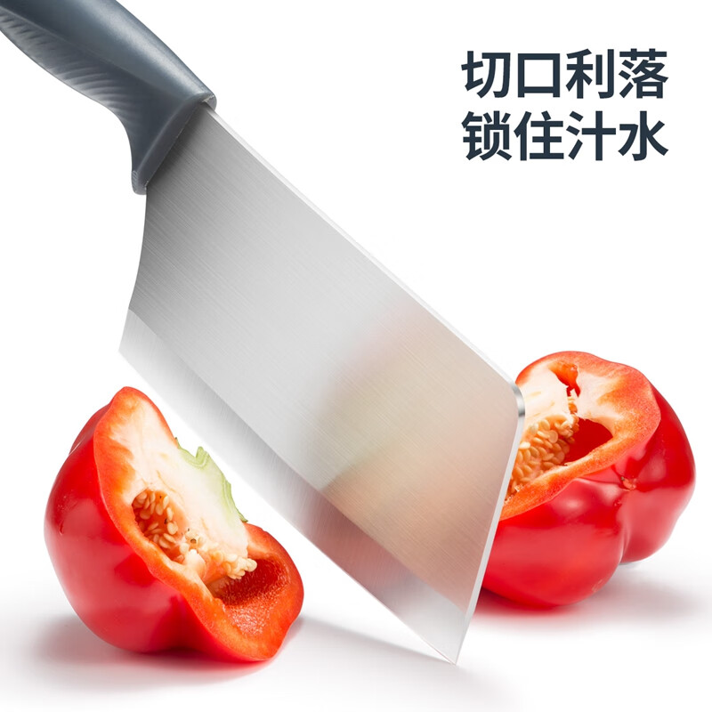 炊大皇鲨浪切片刀(浅蓝)SL29119口薄背厚加倍锋利切配更省力,抛光刀面多次抛光平滑如镜,一冲即净不粘污渍清洗方便高清大图