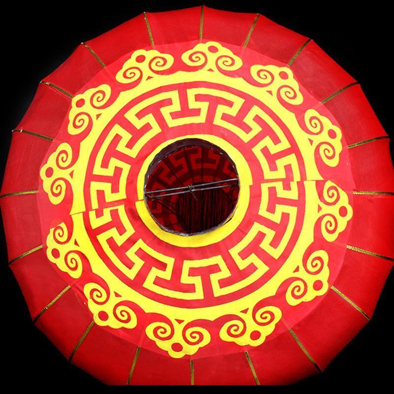铁口广告灯笼大红灯笼节日婚庆结婚装饰喜庆灯笼绸布灯笼-100#直径60CM