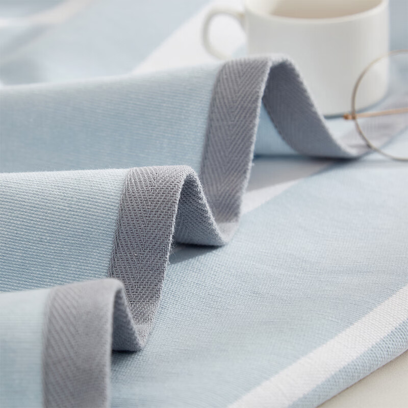 天琴床品四件套200*230cm柔软舒适中国手织布西川蓝TQ-S61高清大图