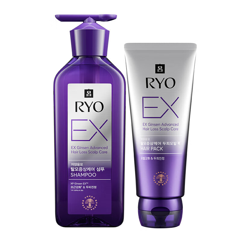 吕(Ryo)紫吕洗发水 防脱发固发 控油去屑洗 洗发水400ml+发膜200ml