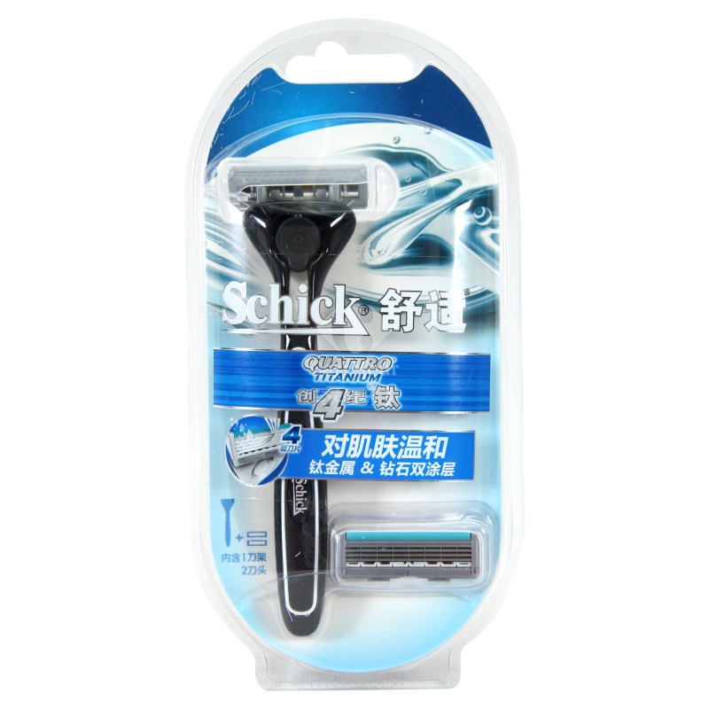 Schick 舒适创4纪钛剃须刀(含2个刀头)