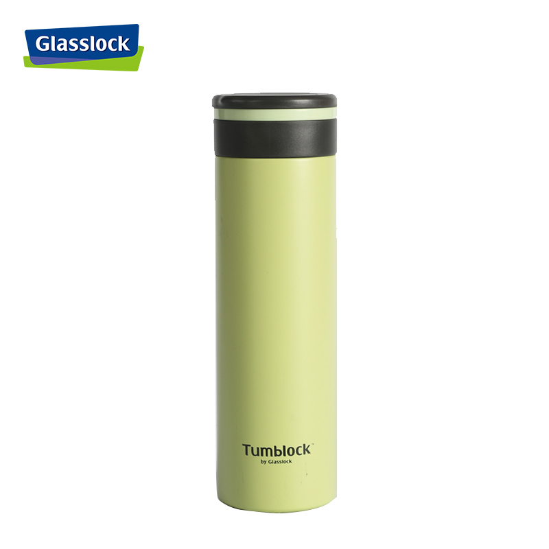 三光云彩(GLASSLOCK)保温杯便携水杯车载不锈钢大容量茶杯高档杯子460ml GTL2206G 绿色不锈钢保温杯
