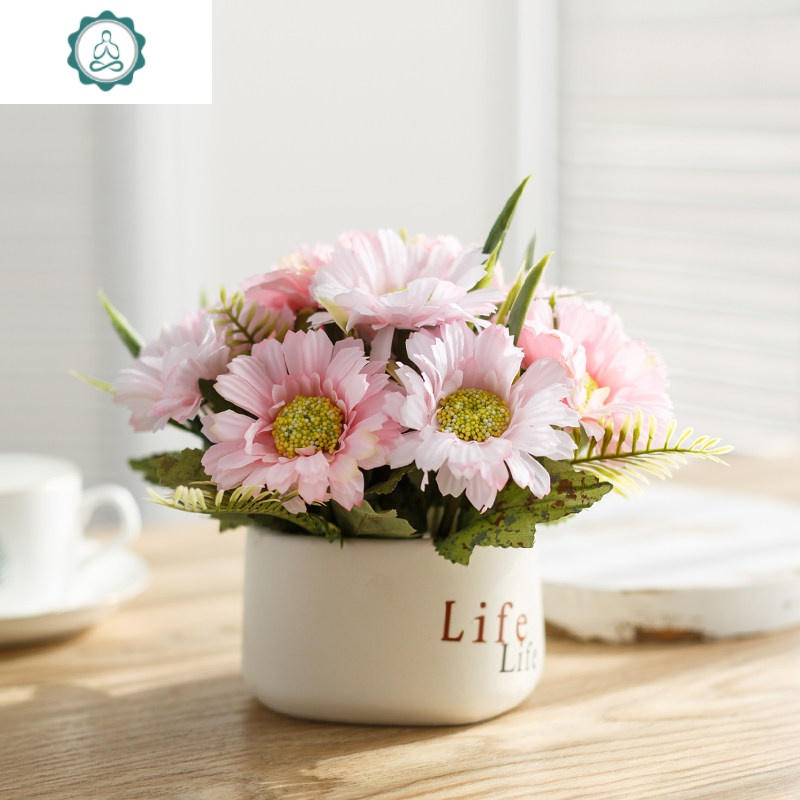 干花束塑料假花仿真绿植物装饰品客厅家居办公桌面多肉小盆栽摆件 封