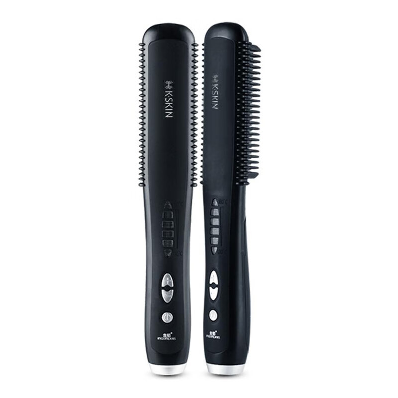 金稻 K-SKIN直发梳负离子卷直发棒两用电梳子夹板防烫直发器直发梳神器 KD388A黑色 30mm