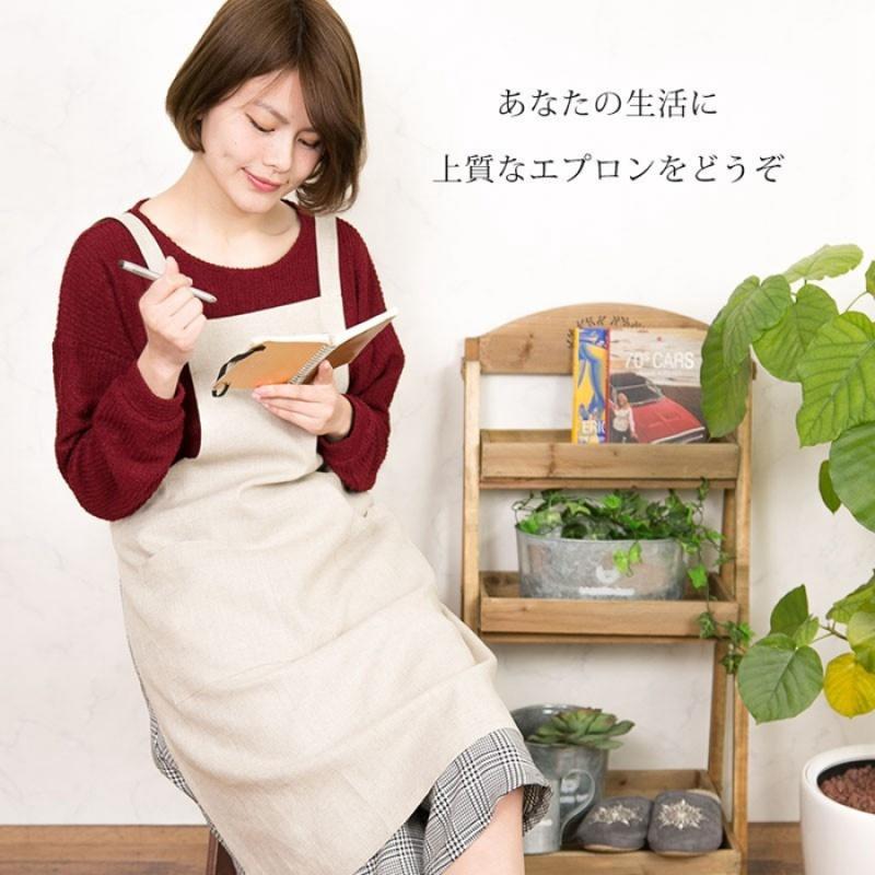 亚麻面料日式围裙韩国围裙家用咖啡厅西餐画画花艺鲜花店