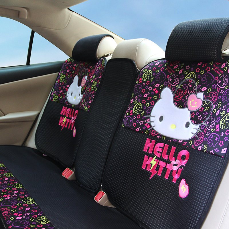 HelloKitty凯蒂猫汽车用品 车用女士潮牌时尚坐垫套 通用kt凯蒂猫卡通可爱保暖冬季汽车座垫
