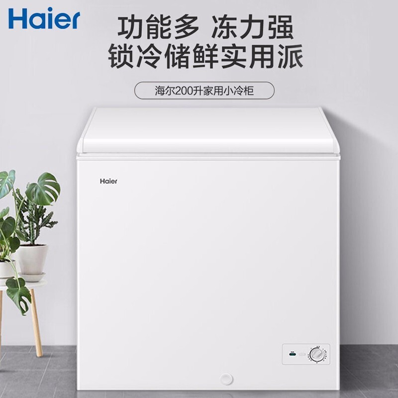 冰柜200升家用小型一级能效卧式单温冷柜商用保鲜冷藏冷冻转换小冰 