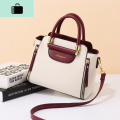 包包女2020新款韩版百搭斜挎包女士时尚撞色单肩包大包简约手提包NEWLAKE 光面-红-白