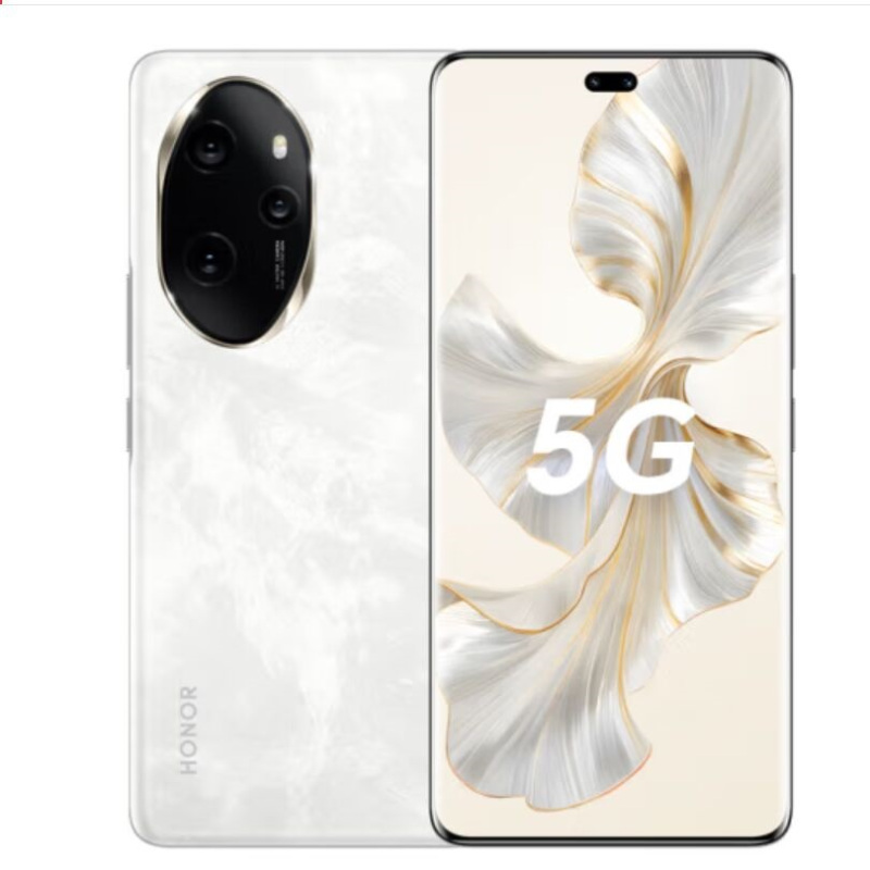 荣耀100 Pro 月影白 12GB+256GB 单反级主摄 120Hz四曲屏 第二代骁龙8 5G芯 立体声双扬声器 OIS光学防抖 5G拍照时尚手机