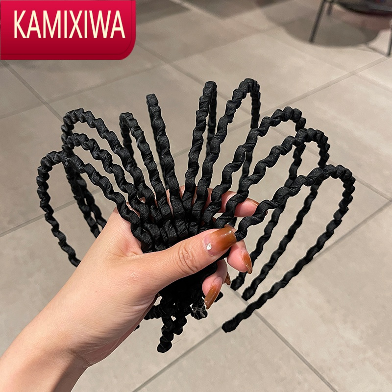 KAMIXIWA黑色隐形发捆发箍女洗脸头箍发卡波浪日常外戴男士运动压发束发带头饰