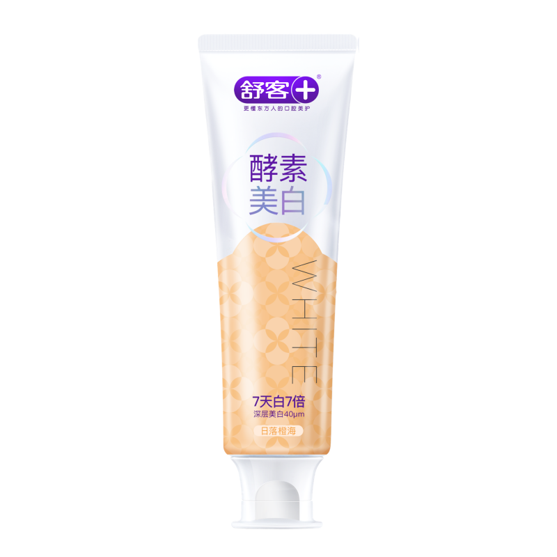 舒客法国天然酵素牙膏 美白牙齿去黄去渍 120g 日落橙海味