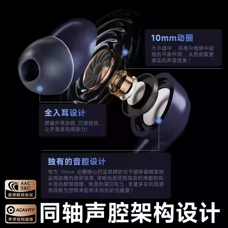 爱国者(AIGO) TWS降噪蓝牙耳机 TU01A蓝色*高清大图