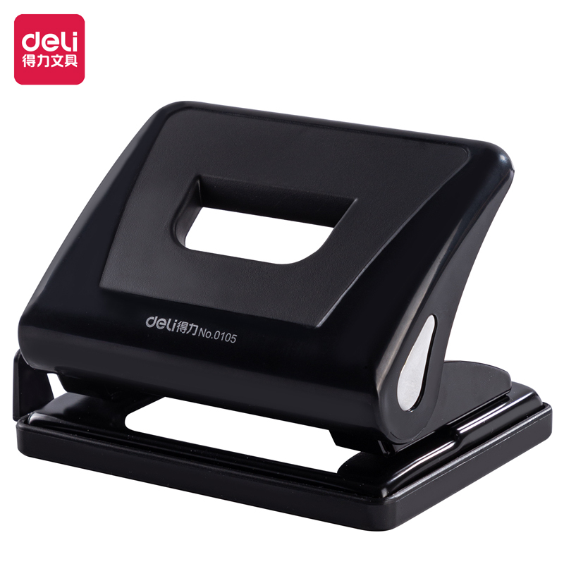 得力(deli)0105打孔机两孔打孔器手动打洞器办公文具可打15张80g纸 颜色随机 1个装