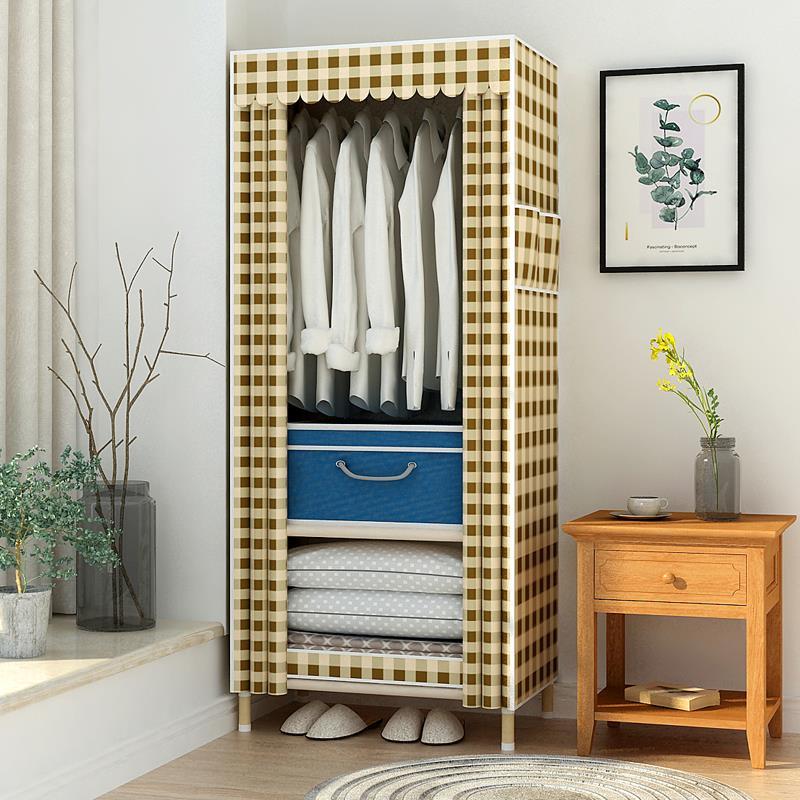 b65款-框架[布隔层] 2门 需自行组装 简易布衣柜高2米 大号衣柜布艺