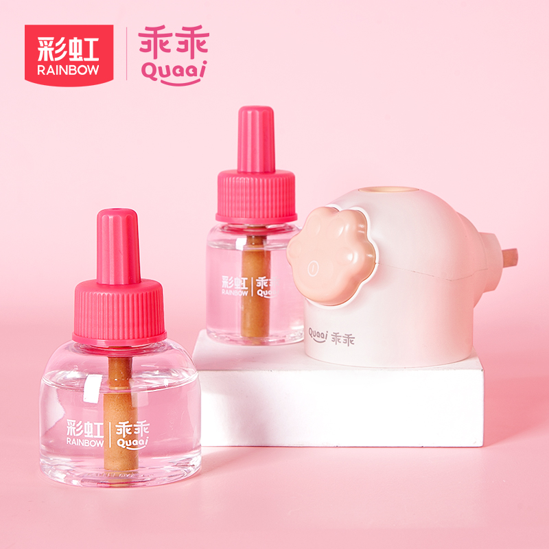 彩虹RAINBOW电热蚊香液无味驱蚊器家用插电式驱蚊液套装高清大图