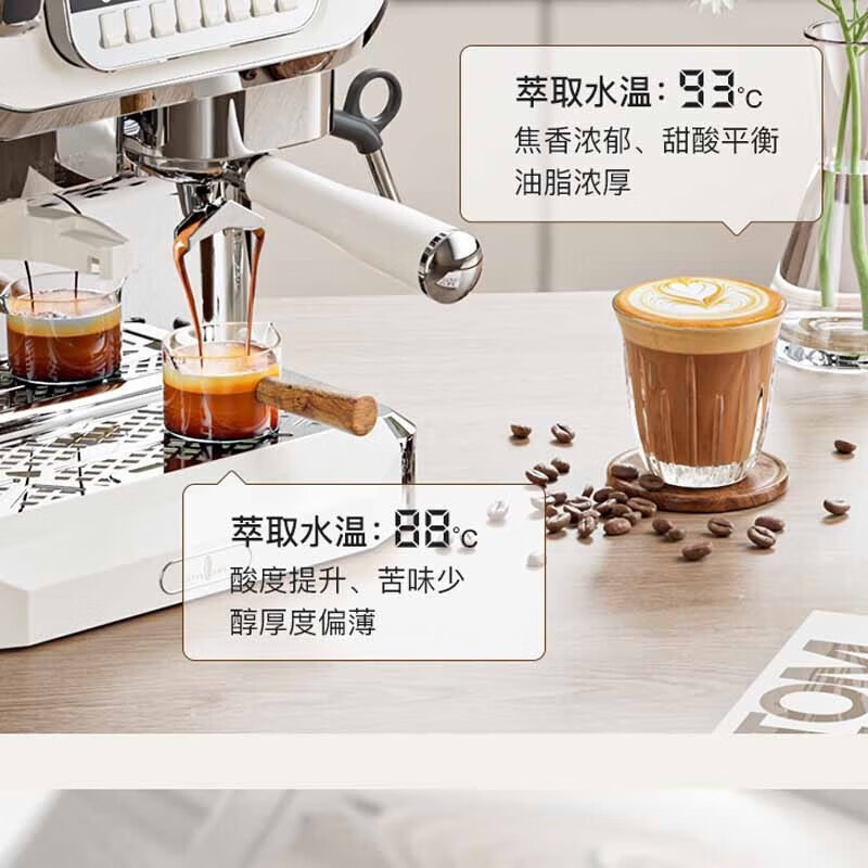 咖啡机 T-520家用双系统 双锅炉 双水泵意式全半自动研磨一体机蒸汽可调骑士灰高清大图