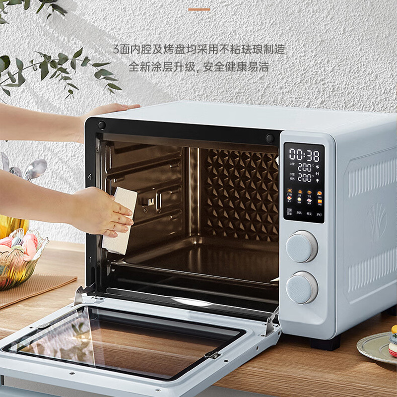 大宇电烤箱42L大容量搪瓷内胆全自动彩屏旋钮独立控温电烤箱DY-KX08