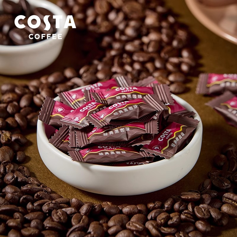 COSTA咖啡糖压片糖70g/袋咀嚼压缩黑咖啡豆vc咖啡清凉味硬糖可嚼咖啡压片糖果