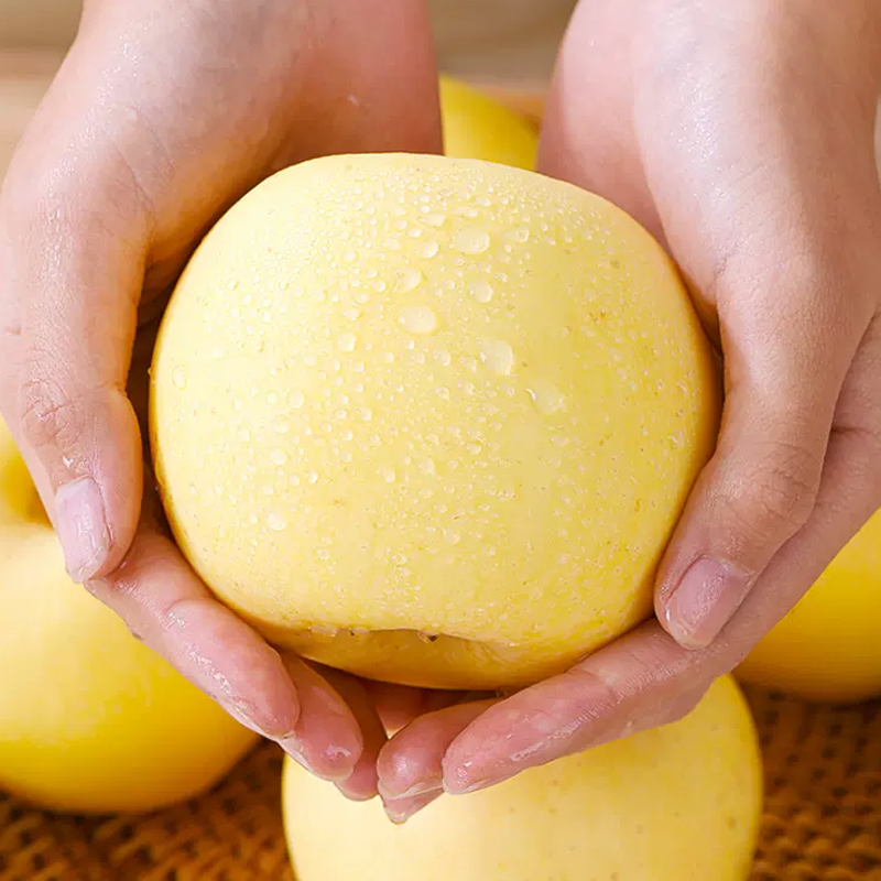 [西沛生鲜]辽宁黄元帅苹果 净重4.7斤 特大果 单果85-90mm 脆甜可口高清大图