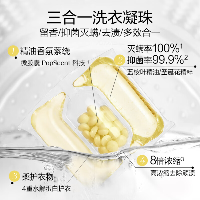 绽家(LYCOCELLE)抑菌除螨柔顺浓缩洗衣液洗衣球持久留香 蓝桉叶三合一洗衣凝珠 桂花与清酒12g*10颗高清大图