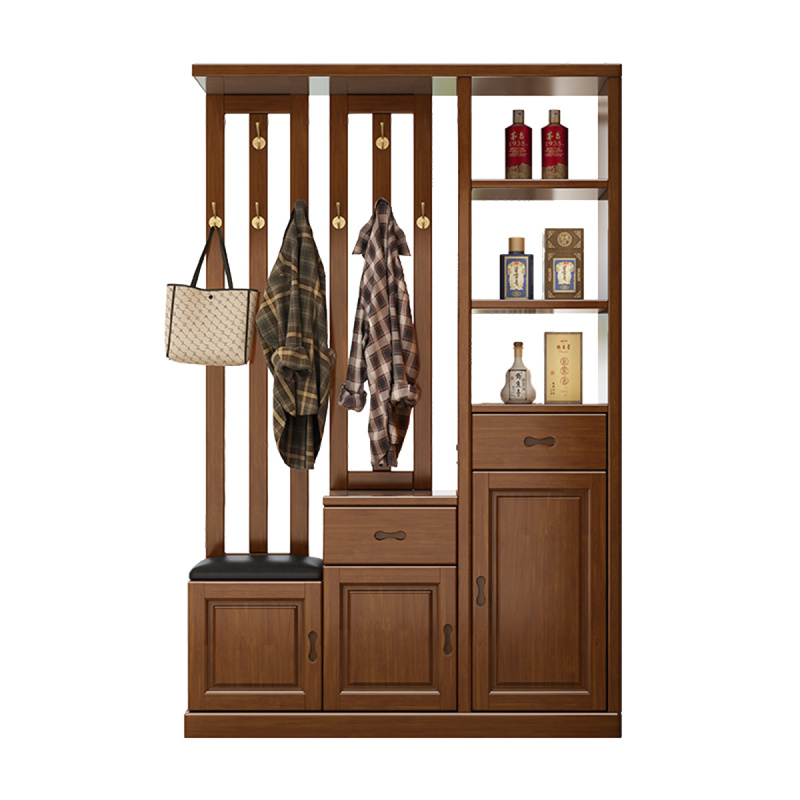 实木间厅柜客厅入户玄关柜现代简约小户型入门口鞋柜储物柜衣帽架