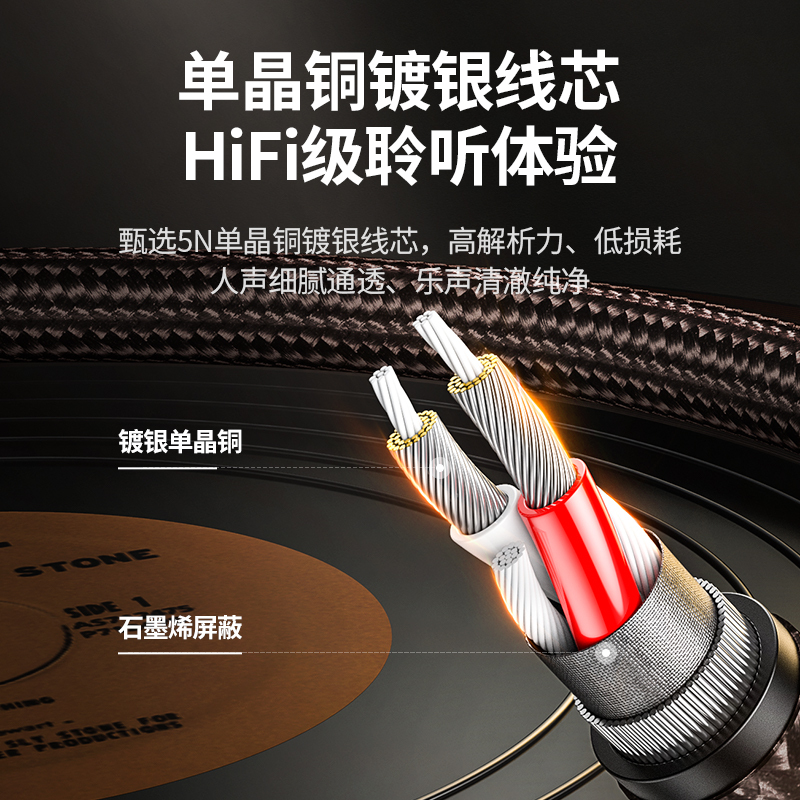 绿联单晶铜镀银aux音频线音频线