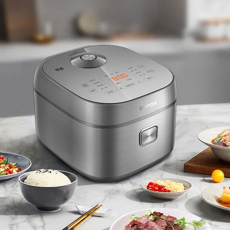 苏泊尔(SUPOR) 电饭煲4L/升大容量家用球型厚釜多功能智能预约2-6人柴火饭煮饭锅预约定时底盘加热SF40FC99图片