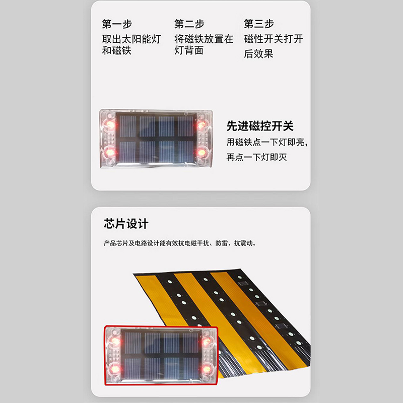TUWEJIA TWJ-04 防外破太阳能警示灯 3WIP65 DC12V 5000K 黄黑色(计价单位:台)高清大图